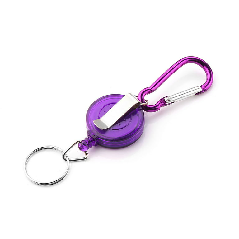 Recoil Carabiner ID Ski Pass Holder Retractable Key Chain Badge Reel